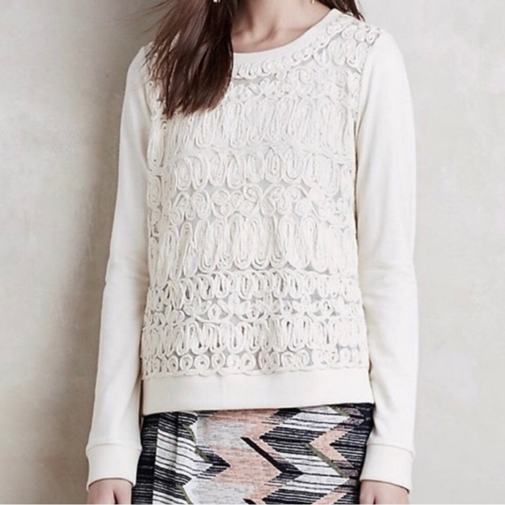 Akemi + Kin sweatshirt Top with embroidery from Anthropologie - size Small
